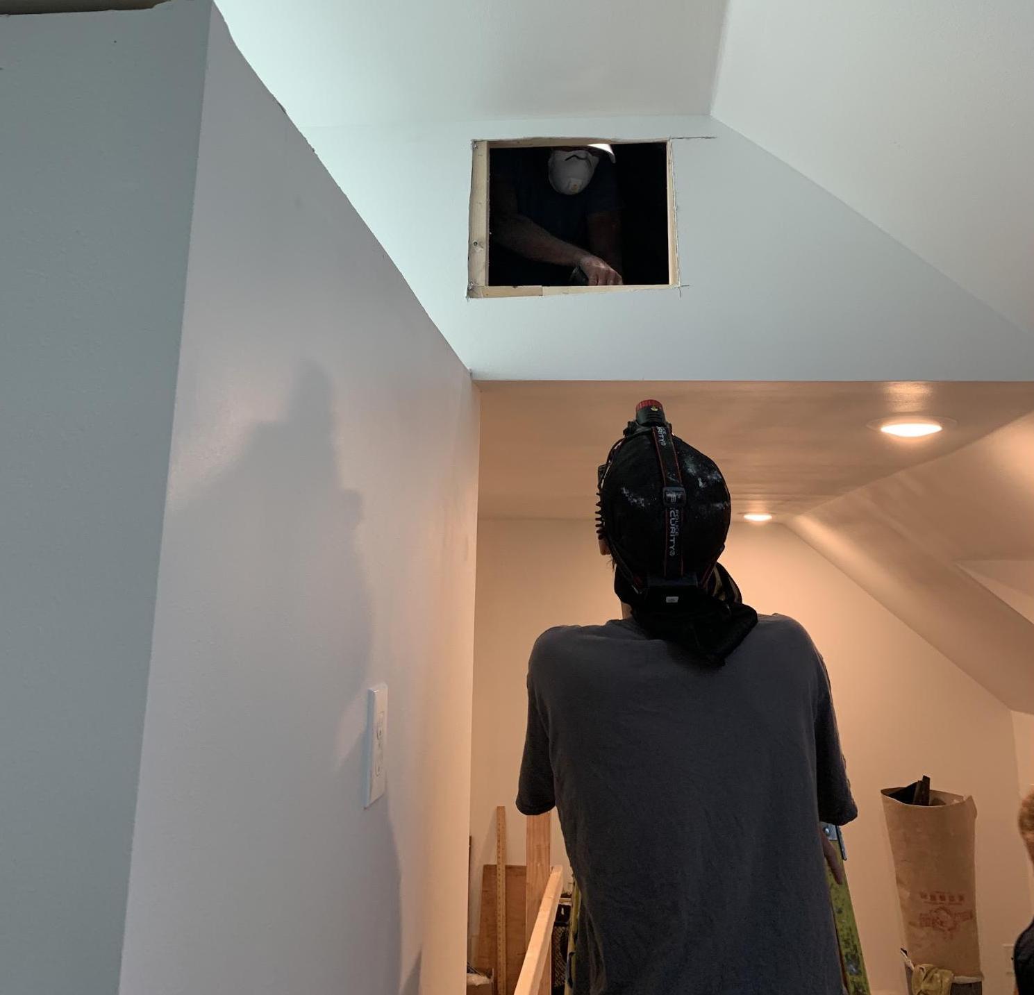 Accurate-Airtight Exteriors Working Inside The East Side Madison Home's Attic