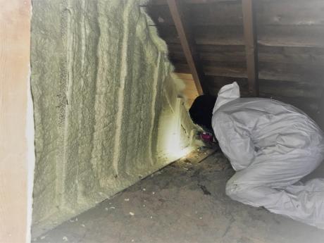 Crew Applying Spray Foam Insulation