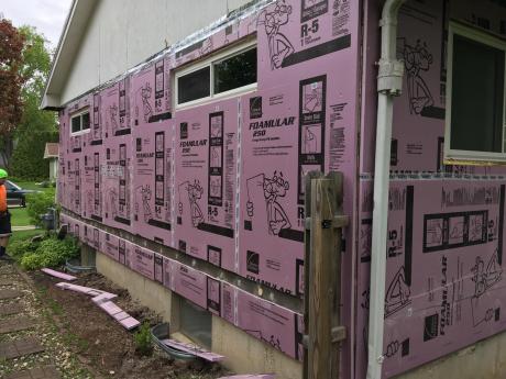 Rigid Board Insulation On New House